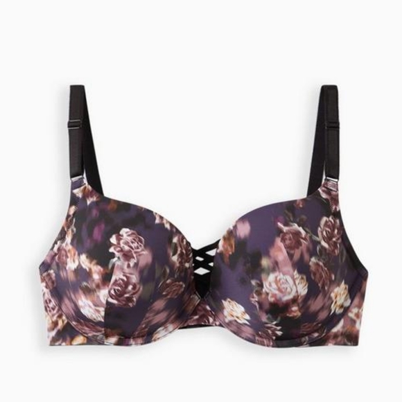 Torrid Floral Plunge Smooth 360 Back Smoothing Bra 46DD - Picture 1 of 7